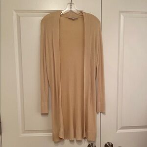 LOFT Light Tan Ribbed Cardigan New with no tags.